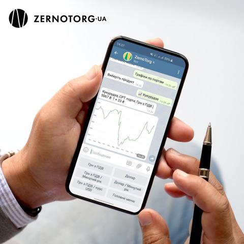 ZernoTorg запустив в Telegram чат-бот з аналітикою цін Рис.1