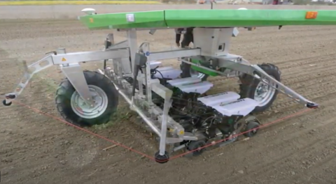 Робот Farmdroid засіває ділянку зі швидкістю 500 метрів на годину Рис.1